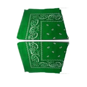 10 x Green Paisley Bandanas Head Wrap 100% Cotton Neck Scarf Mask Bandana