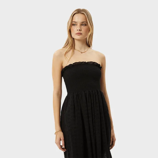 Afends Marlow Strapless Maxi Dress - Black