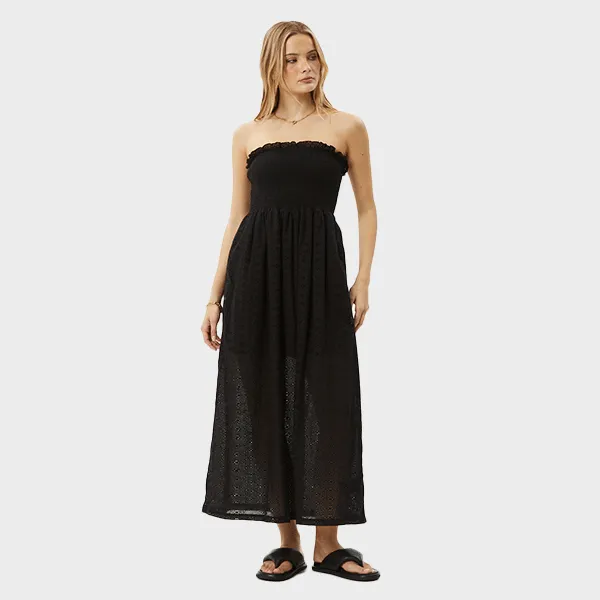 Afends Marlow Strapless Maxi Dress - Black