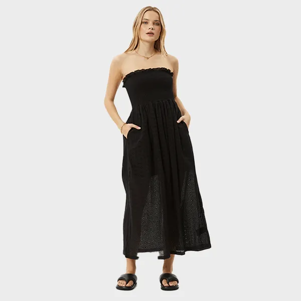 Afends Marlow Strapless Maxi Dress - Black