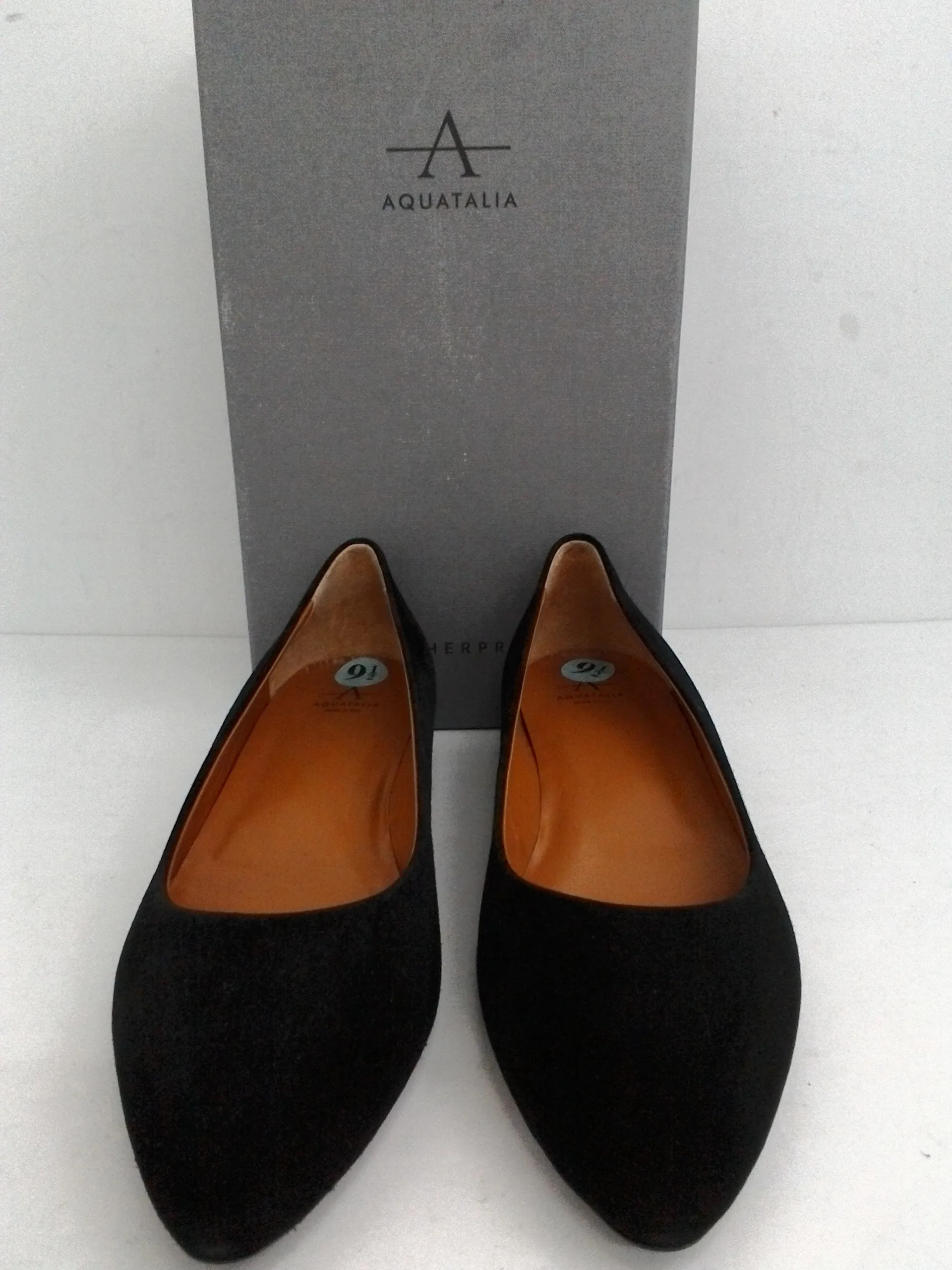 Aquatalia Women's Penina Suede Black Flats Size 9.5 M