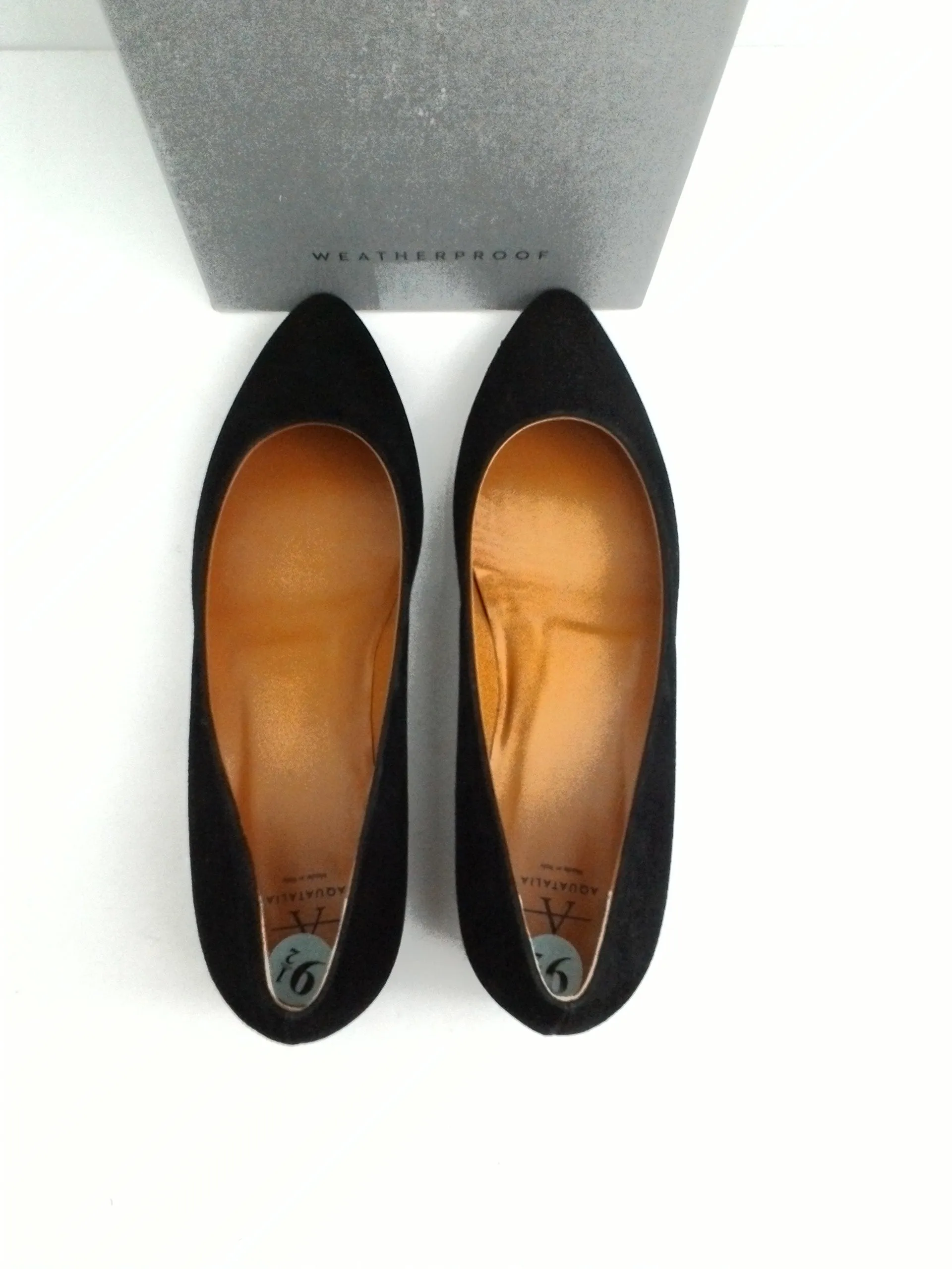 Aquatalia Women's Penina Suede Black Flats Size 9.5 M