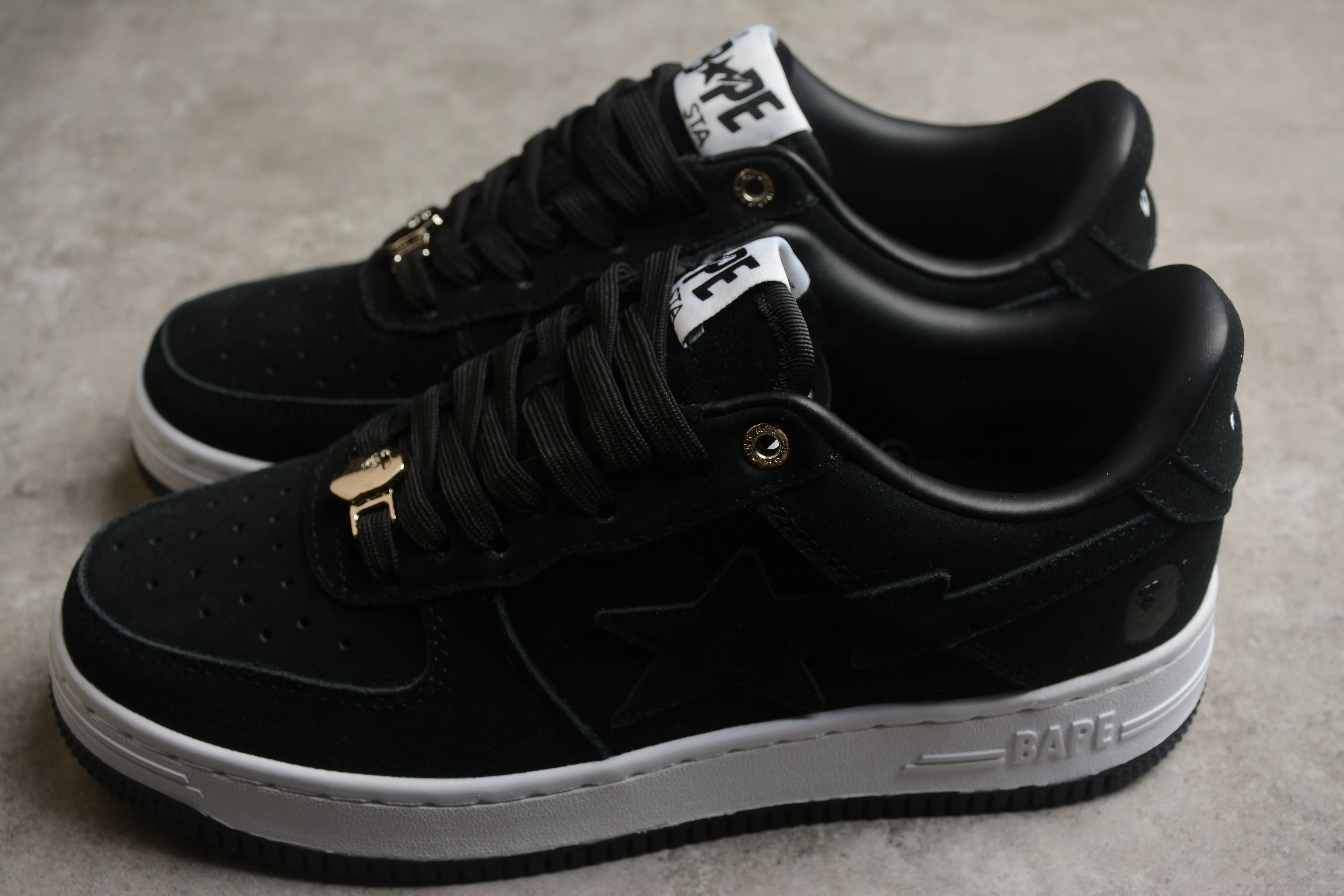 BAPE STA Low-Top Black Suede Sneakers