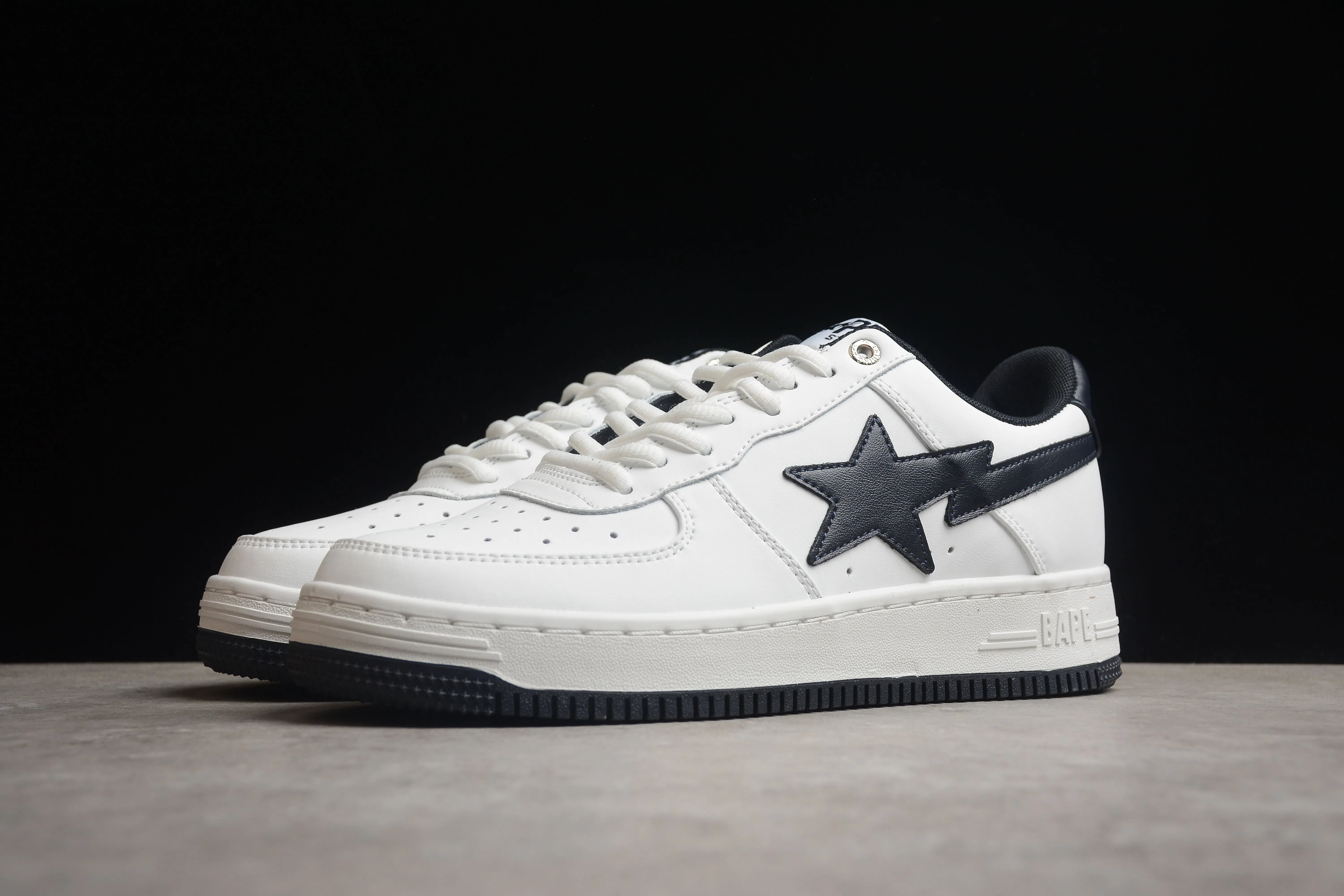 BAPE STA Low-Top White and Black Sneakers