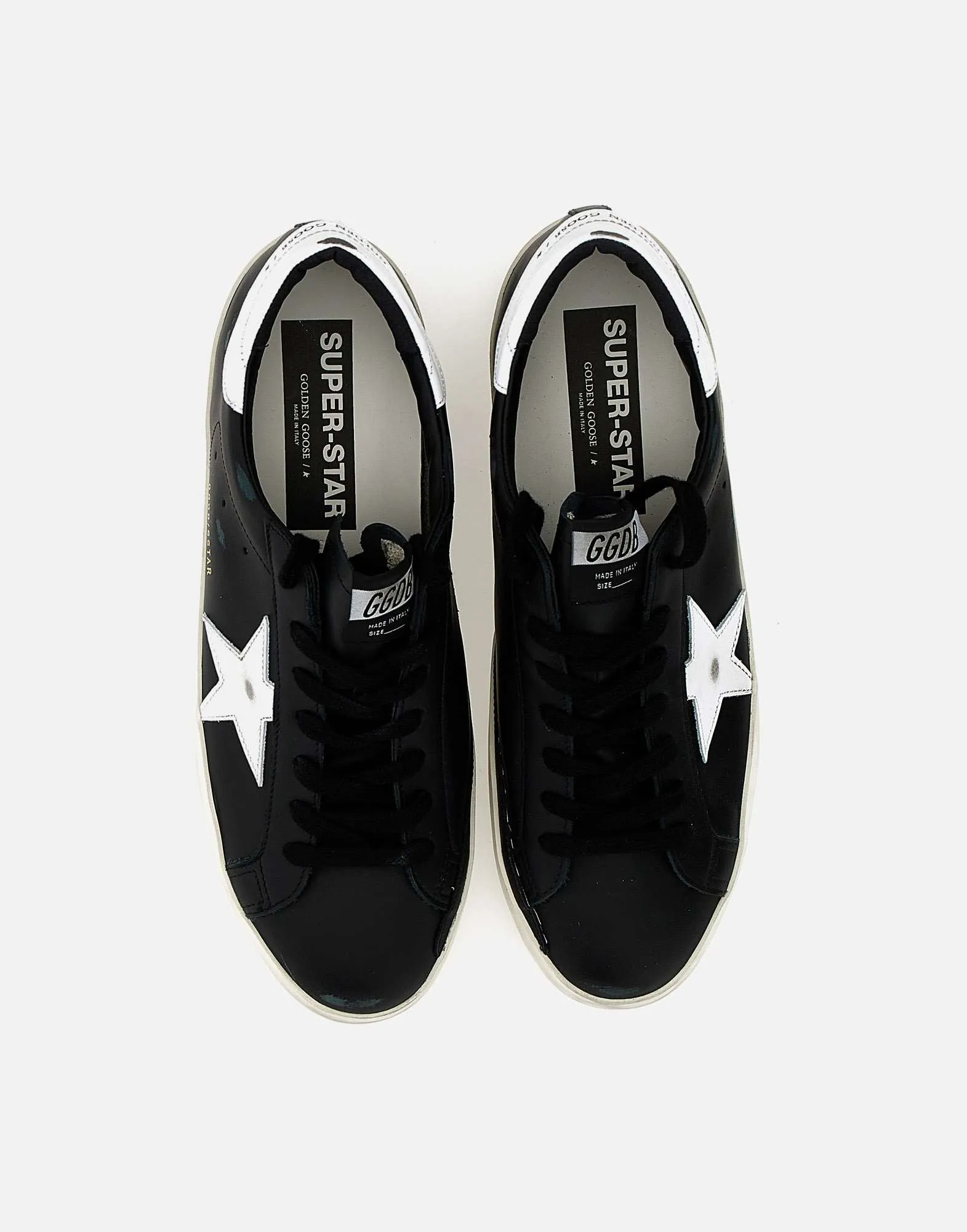 Black Leather Superstar Classic Sneakers