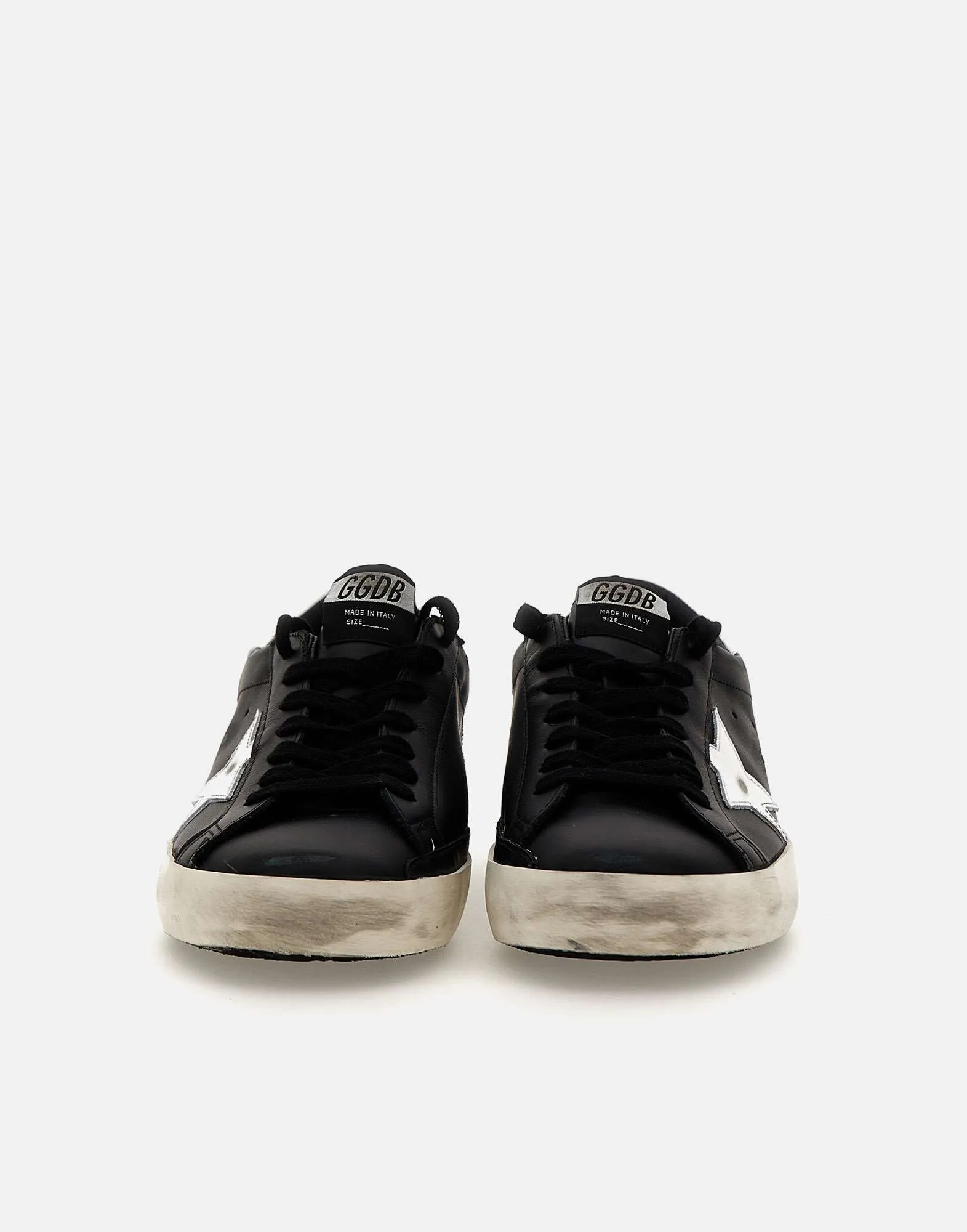 Black Leather Superstar Classic Sneakers