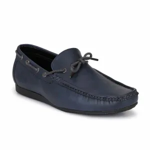 Blue Casual Bow Loafers