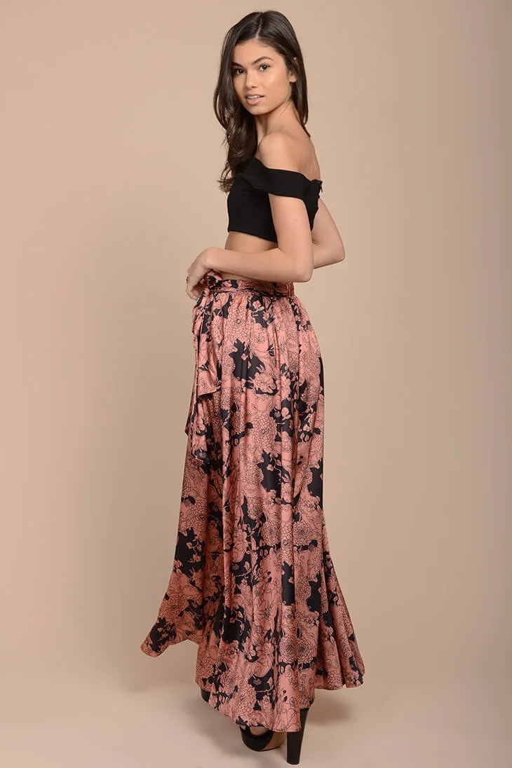 Briley Floral Maxi Skirt Pink