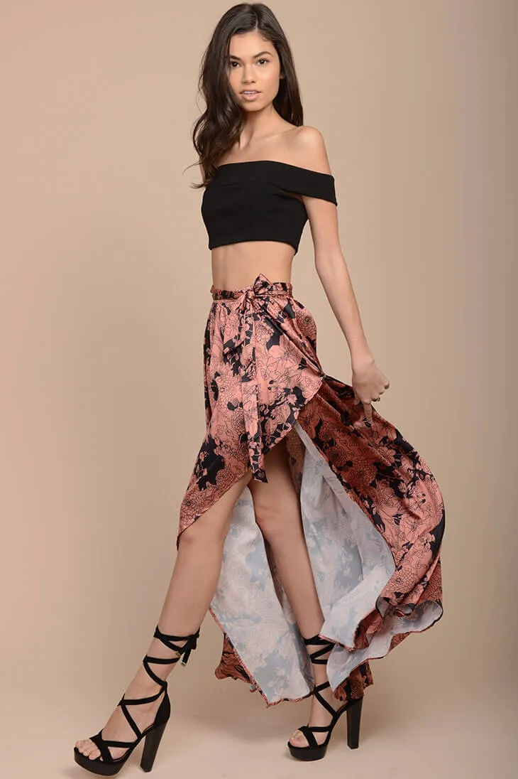 Briley Floral Maxi Skirt Pink