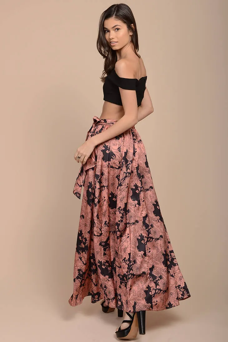 Briley Floral Maxi Skirt Pink