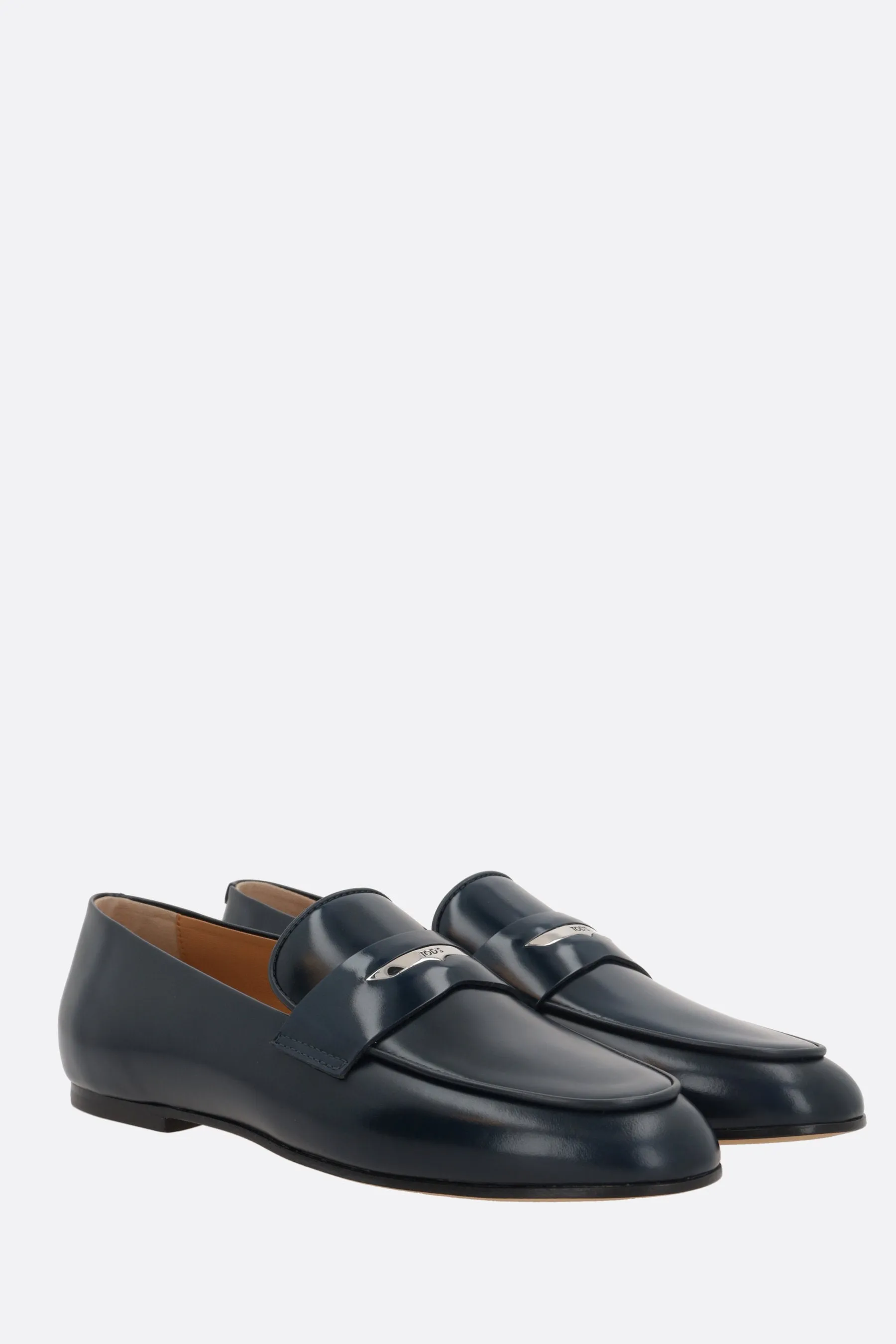 Brushed Leather Penny Loafers