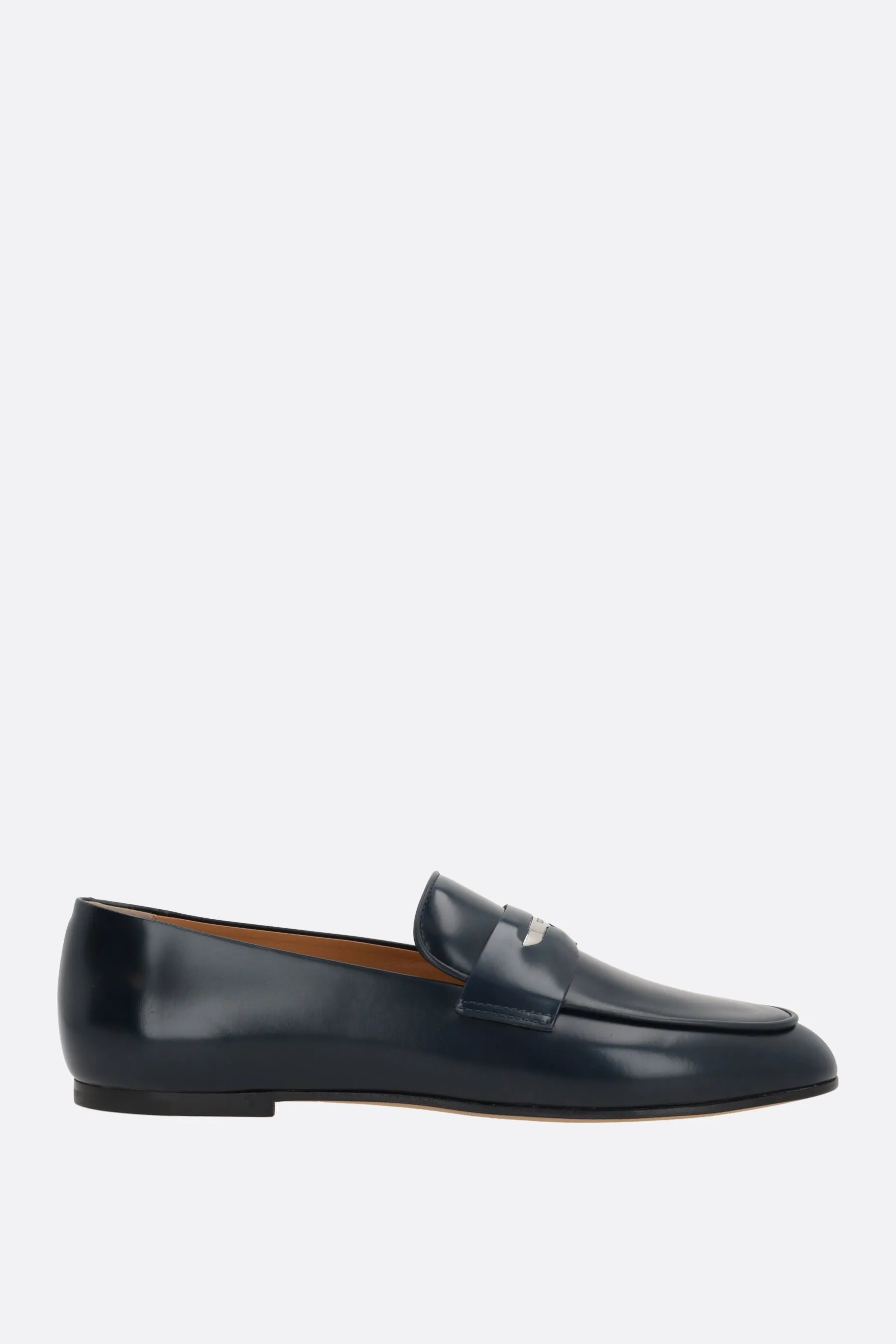 Brushed Leather Penny Loafers