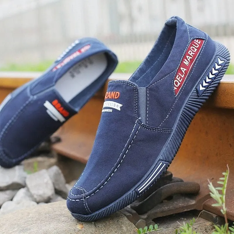 Canvas Shoes Denim Lace-Up Plimsolls Breathable Male Footwear