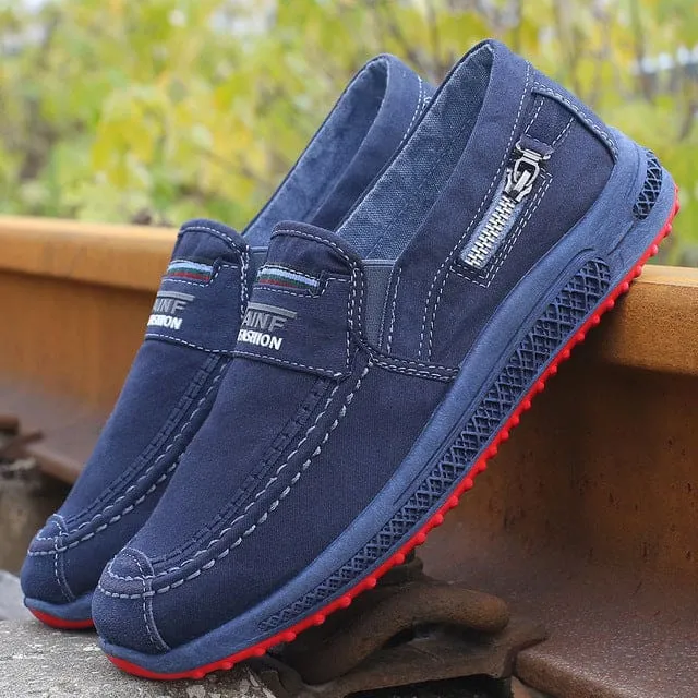 Canvas Shoes Denim Lace-Up Plimsolls Breathable Male Footwear