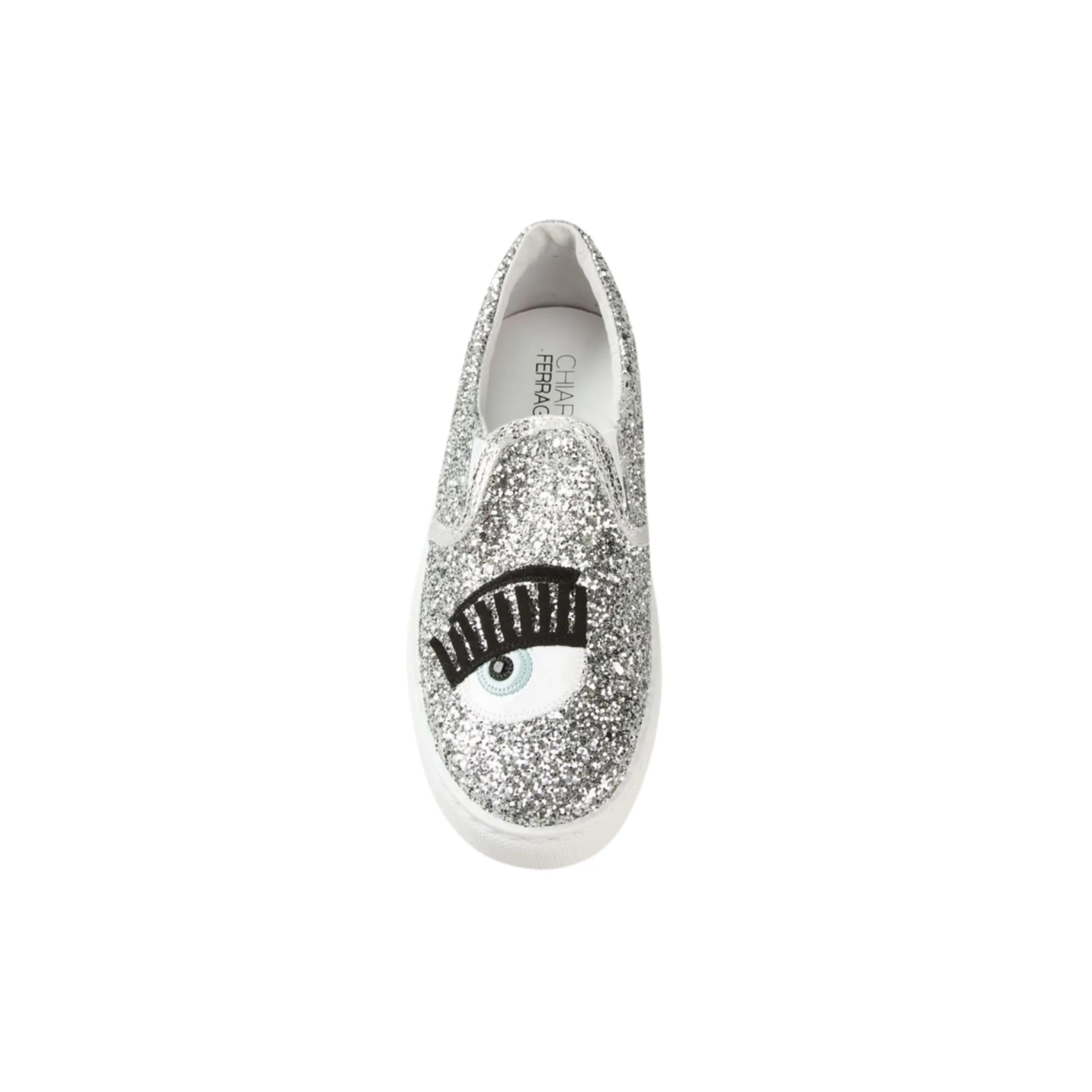 Chiara Ferragni Flirting Glitter Italian Leather Sneakers