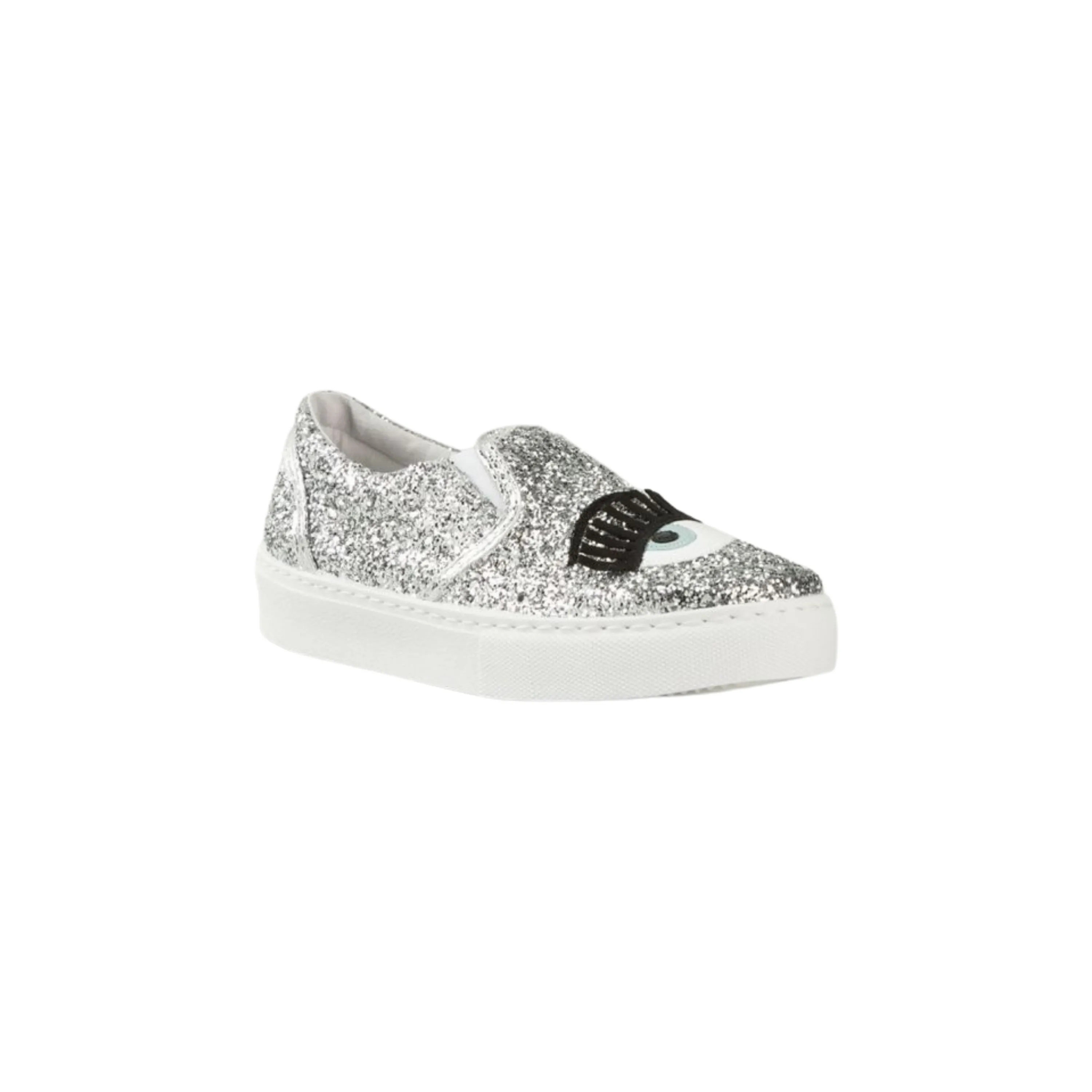 Chiara Ferragni Flirting Glitter Italian Leather Sneakers