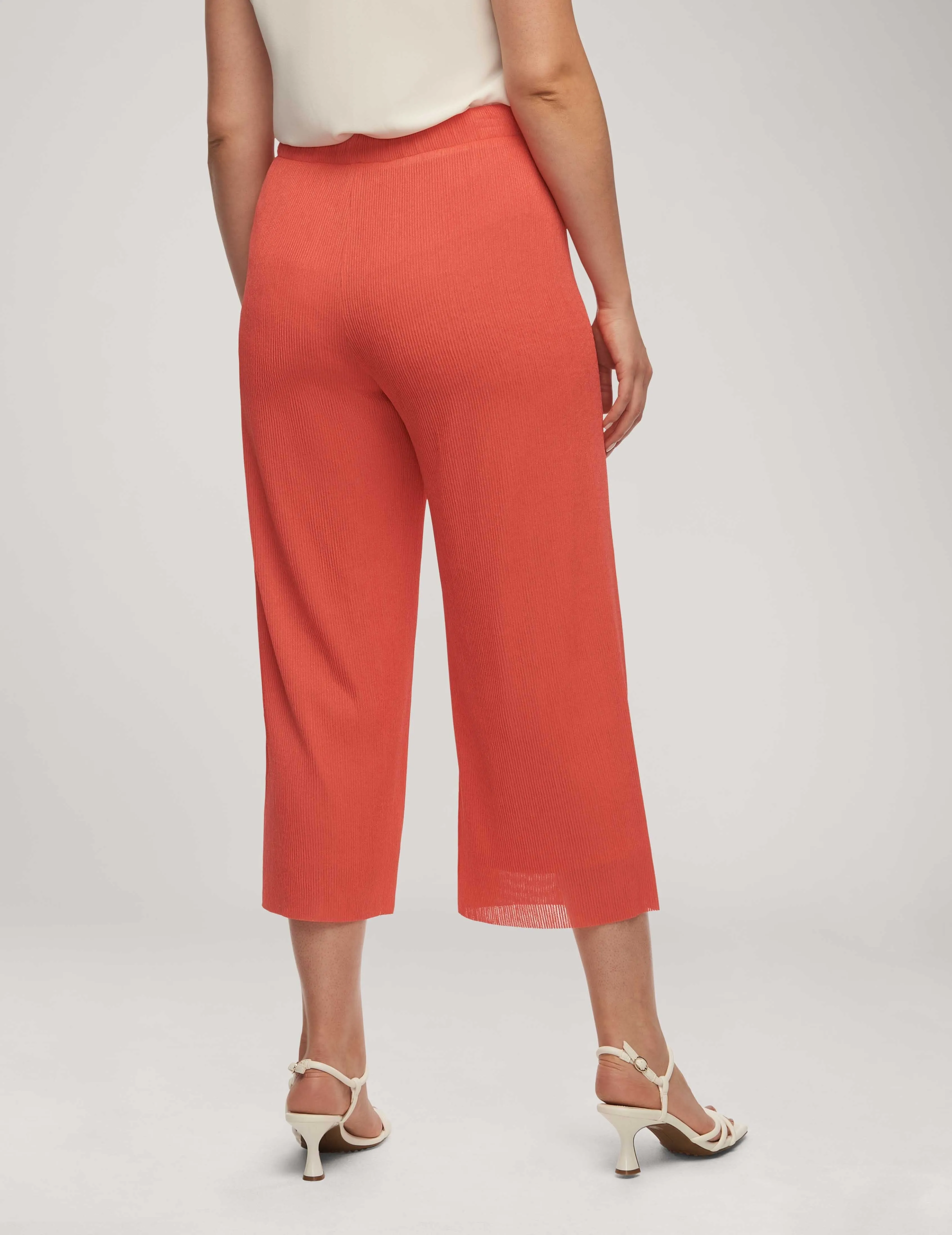 Crinkle Rib Wide Leg Crop Pant- Sale