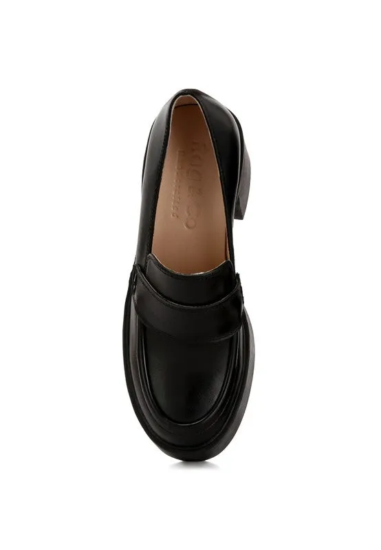 Elspeth Heeled Platform Leather Loafers