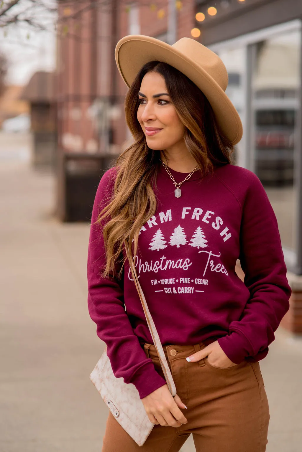 Farm Fresh Christmas Trees Graphic Crewneck