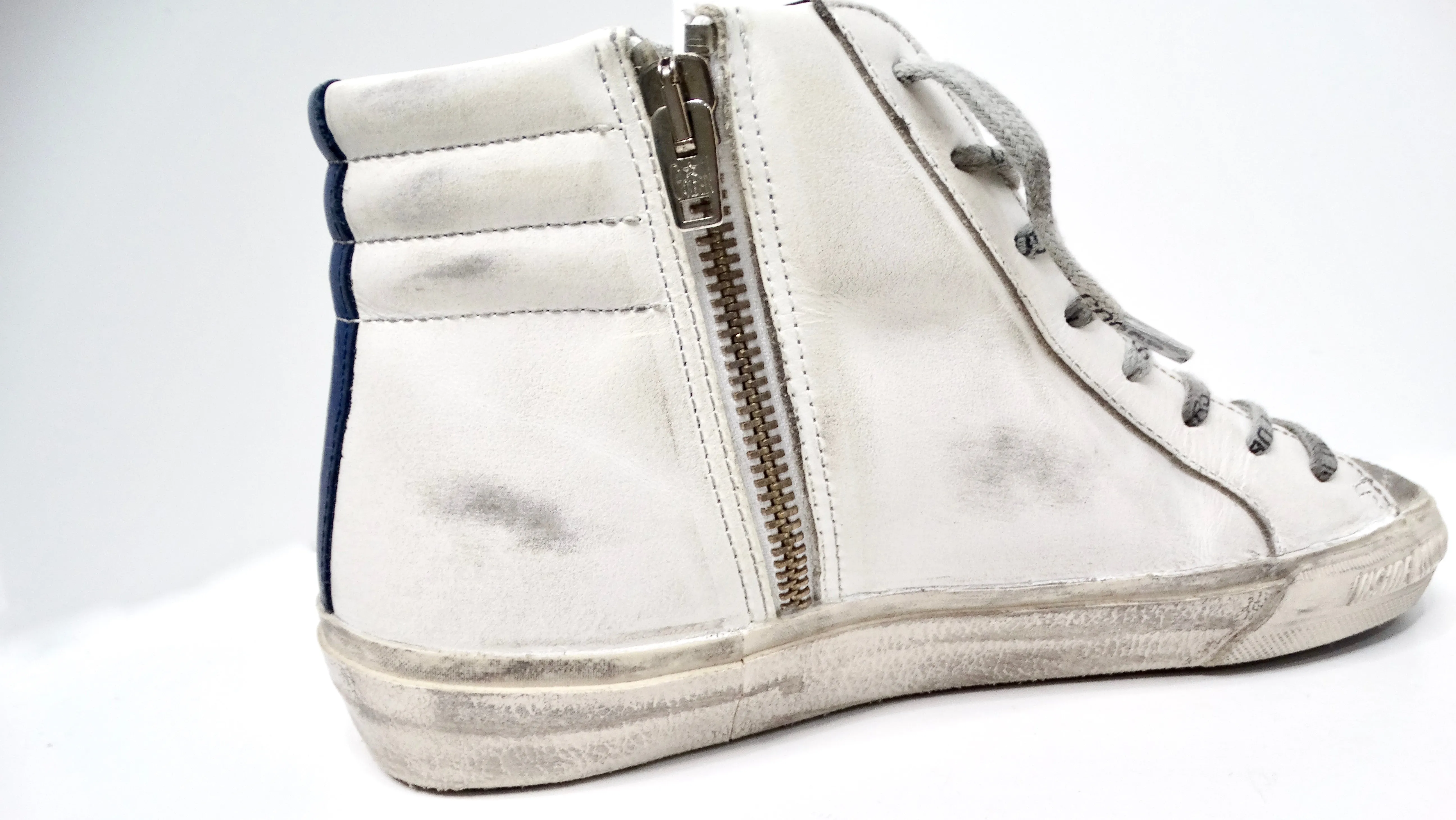 Golden Goose I LOVE NY Hightop Distressed Leather Sneakers