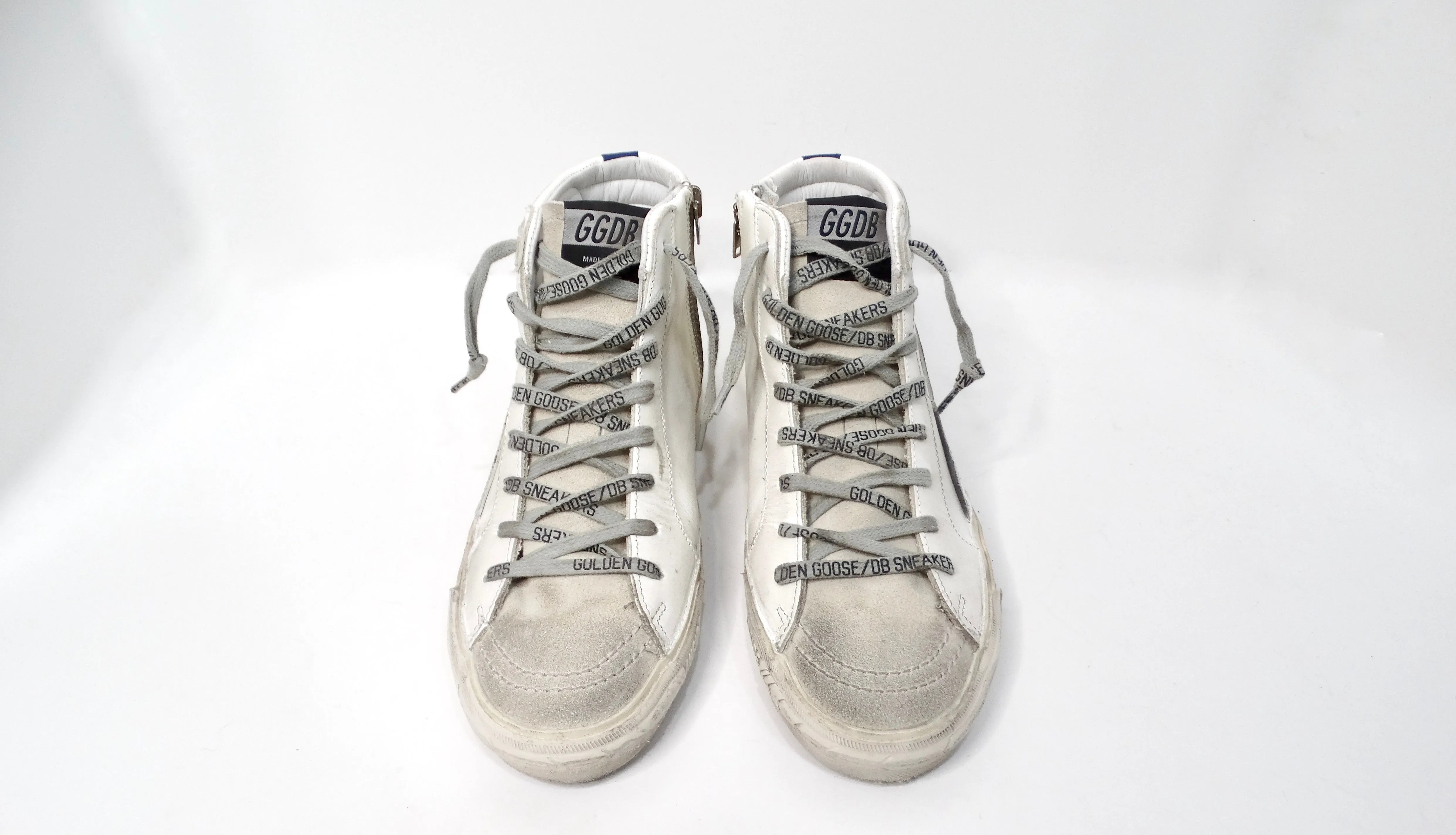 Golden Goose I LOVE NY Hightop Distressed Leather Sneakers