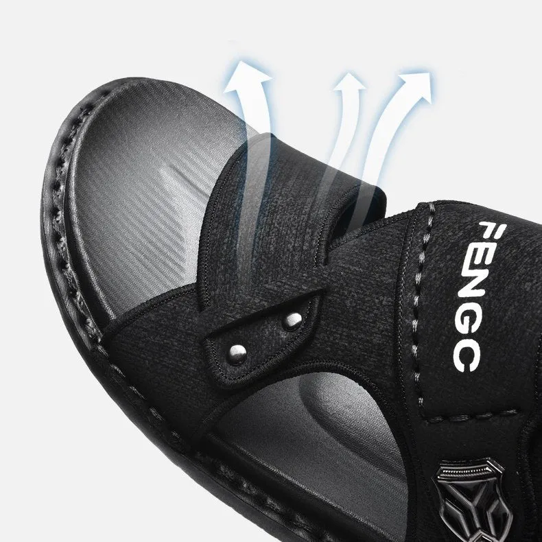 Groovywish Men Velcro Rubber Sandals Fashionable Casual Summer Footwear