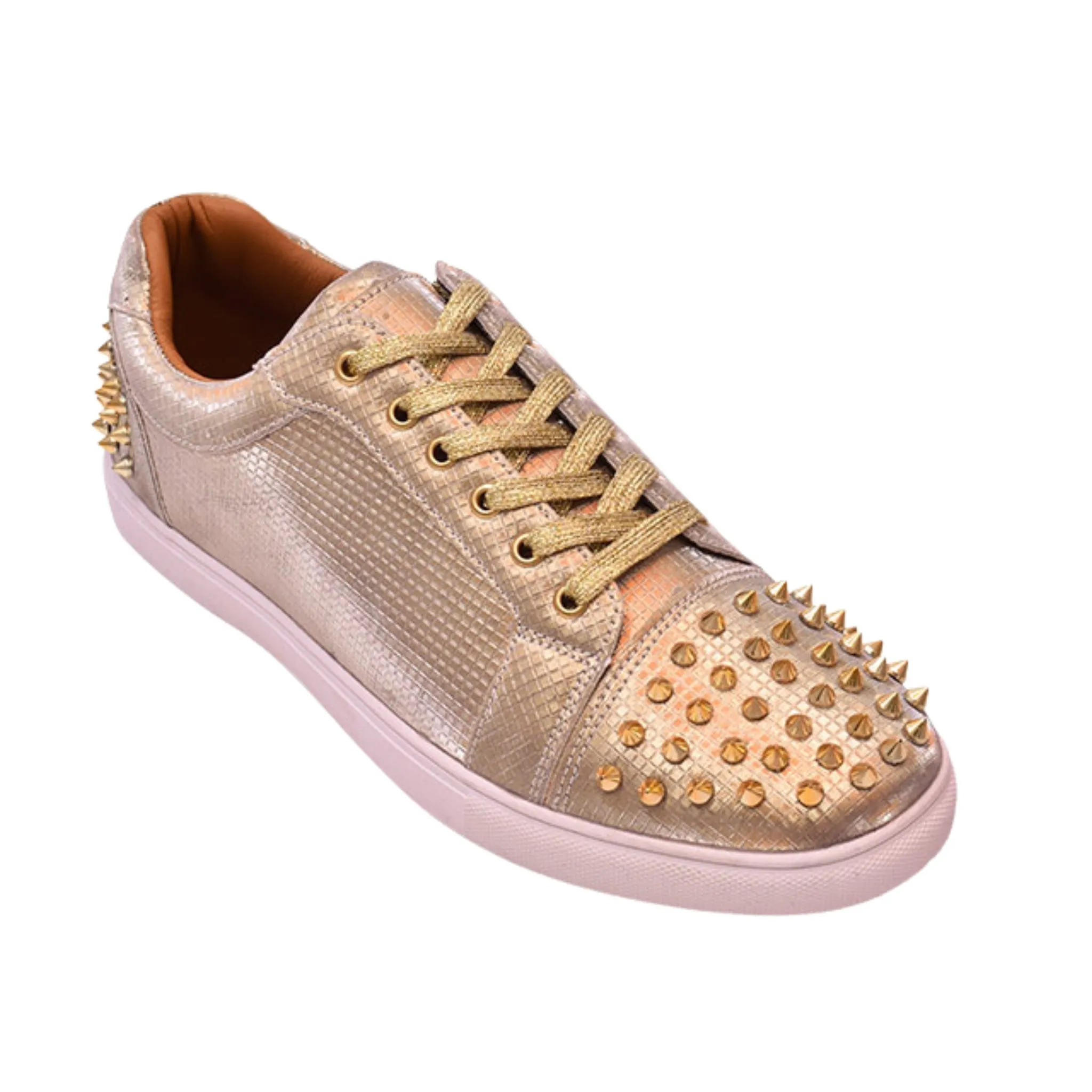 KCT Menswear Gold Studded Sneakers - Dazzling Urban Luxury