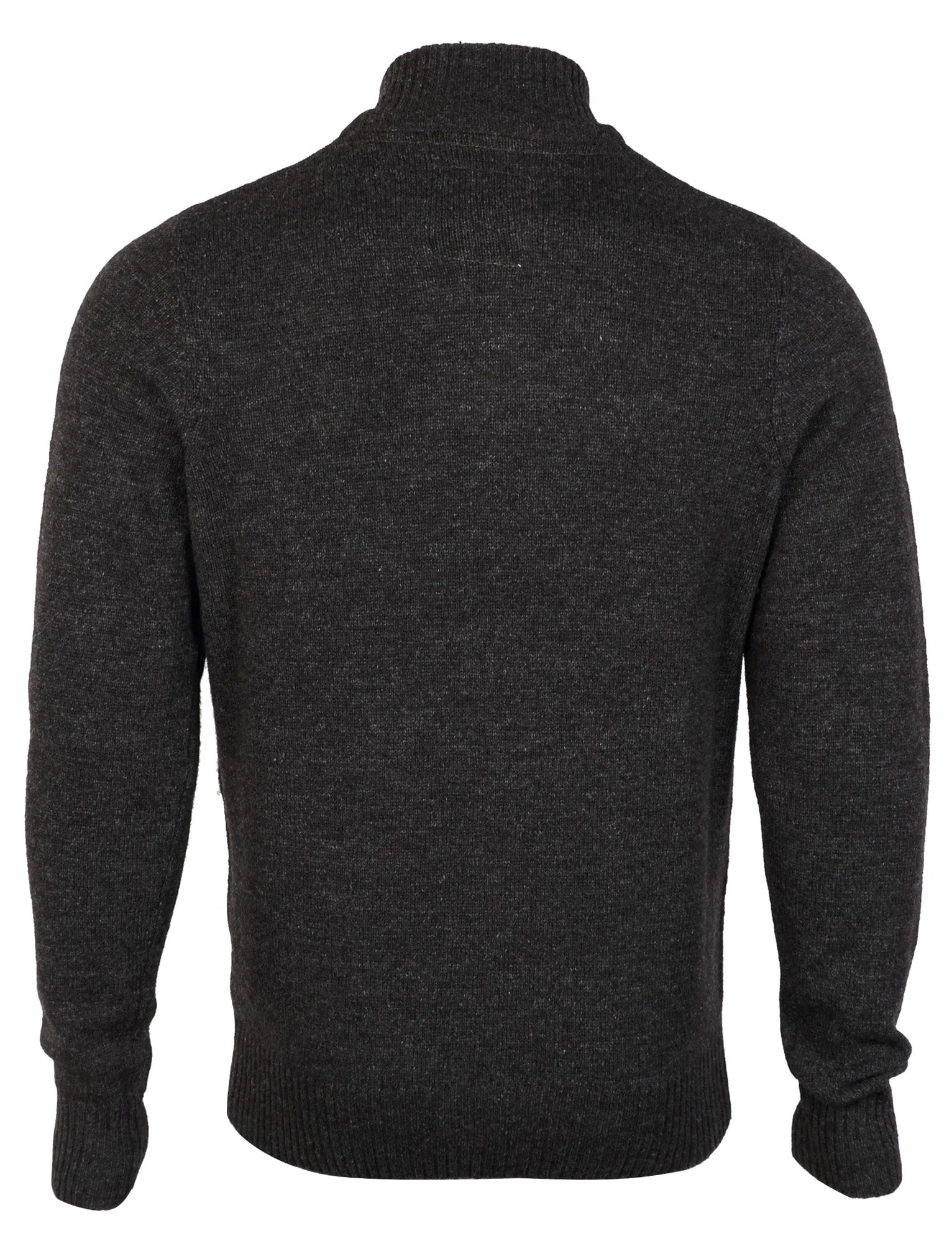 Lamb Wool Blend Funel Neck Jumper in Charcoal