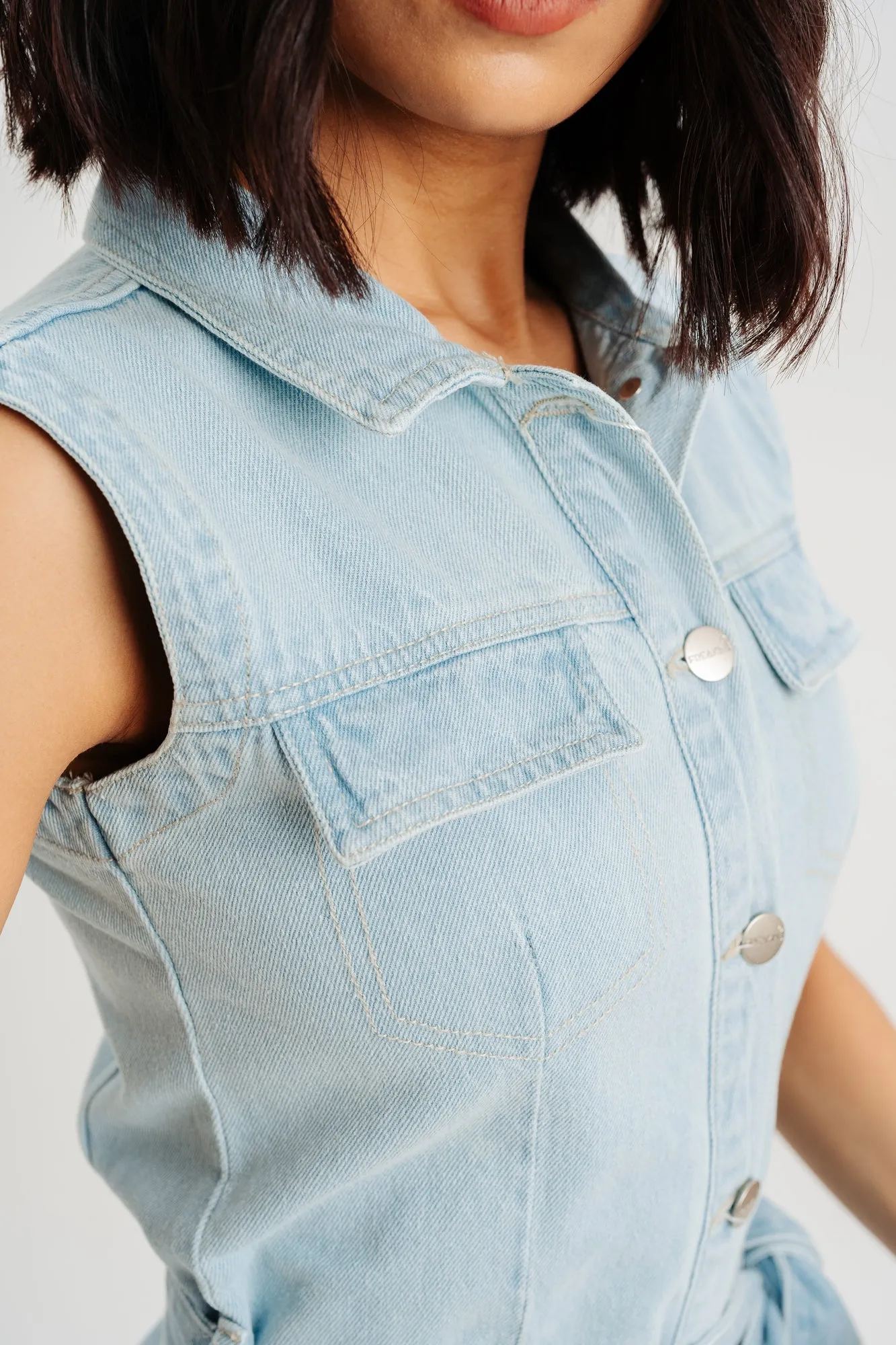 Light Blue Belted Dress