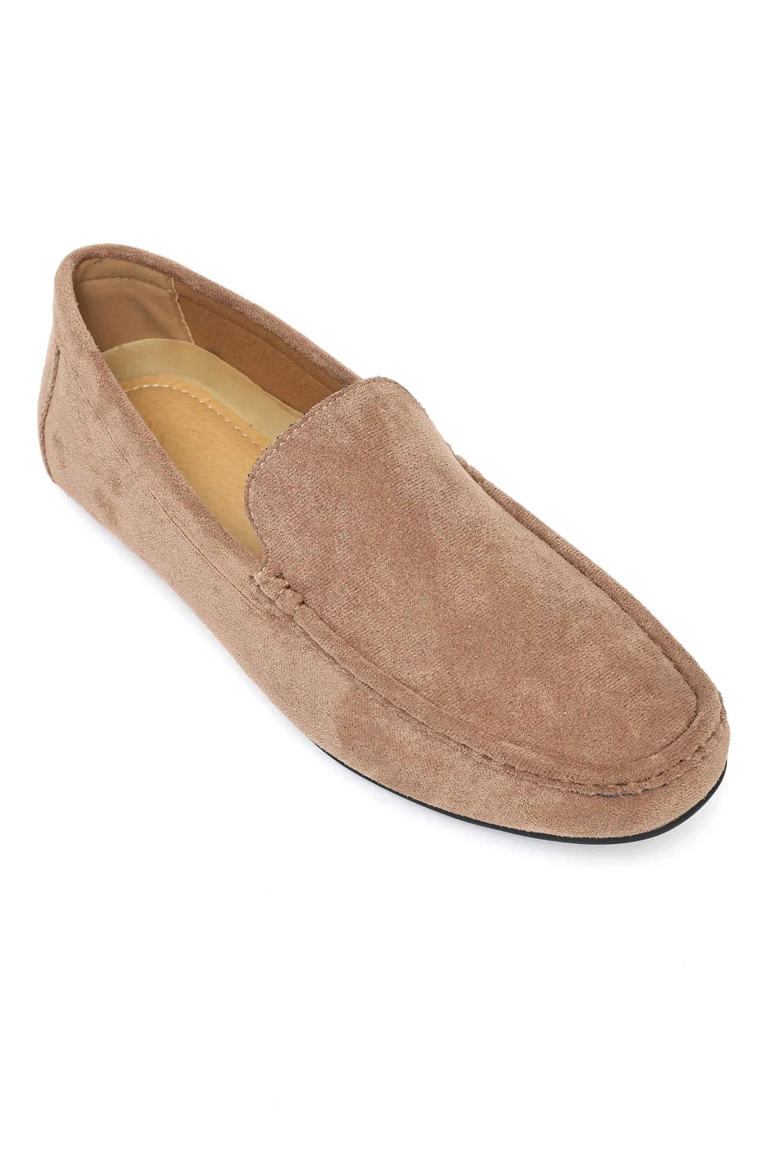 LUXURIOUS SUEDE LOAFERS WITH VELVET FINISH-BEIGE