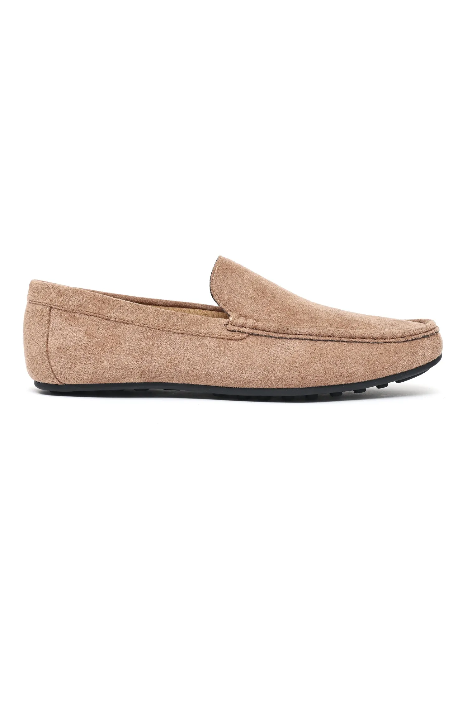 LUXURIOUS SUEDE LOAFERS WITH VELVET FINISH-BEIGE