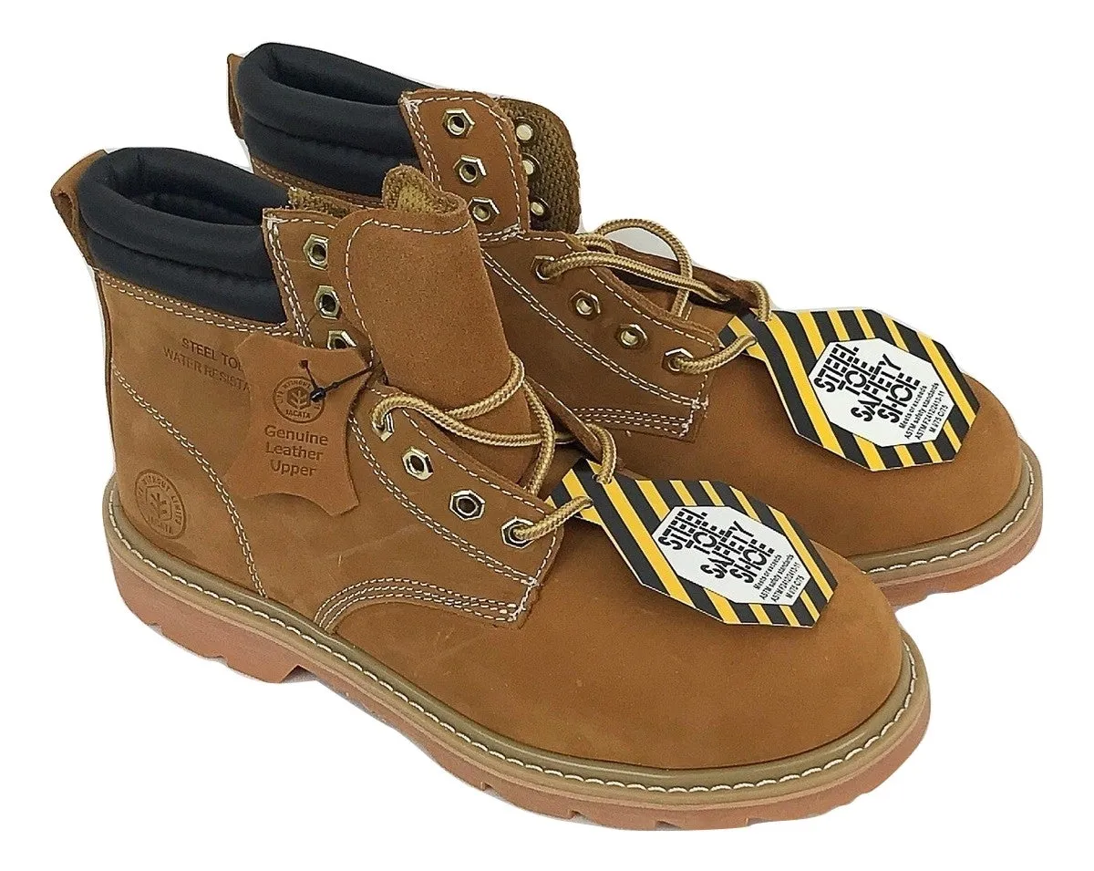 Men's JACATA 6" Classic  Steel Toe Work Boot - 8605 - Tan Nubuck Leather