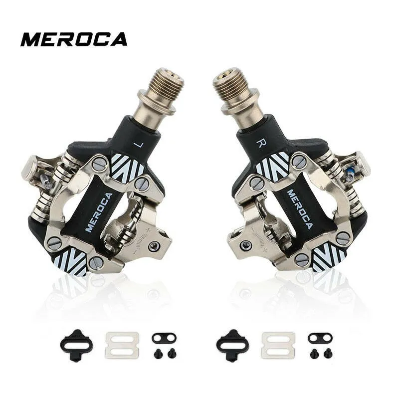 MEROCA MTB Automatic Pedal Cycling Clipless SPD Sealed Bearings Anti-slip Bicycle Pedal Self-locking Mountain Bike Cliple Pedals