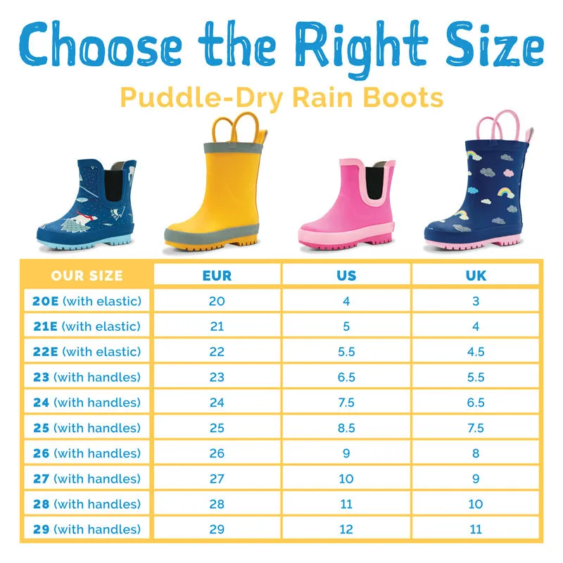 Natural Rubber Kids Terrazzo Rain Boots (blue/pink)