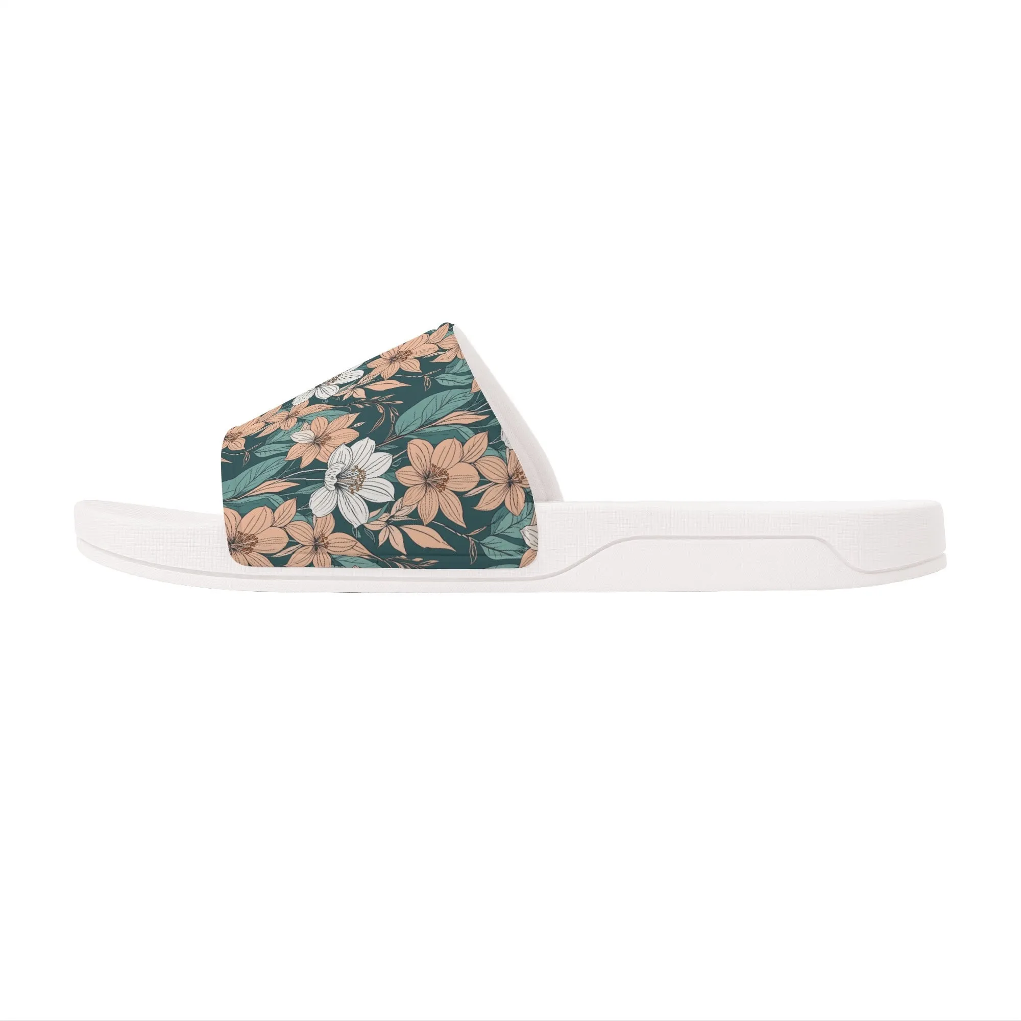 Pastel Floral Womens Slide Sandals