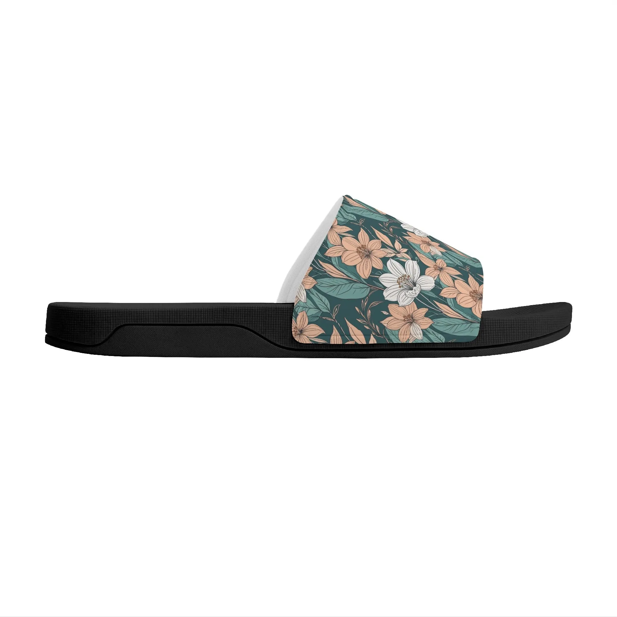 Pastel Floral Womens Slide Sandals