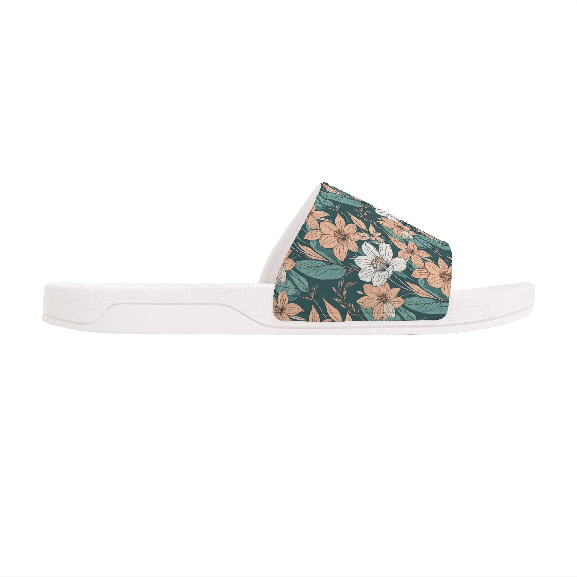 Pastel Floral Womens Slide Sandals