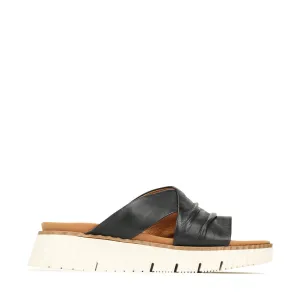 PELA LEATHER SLIDE SANDALS