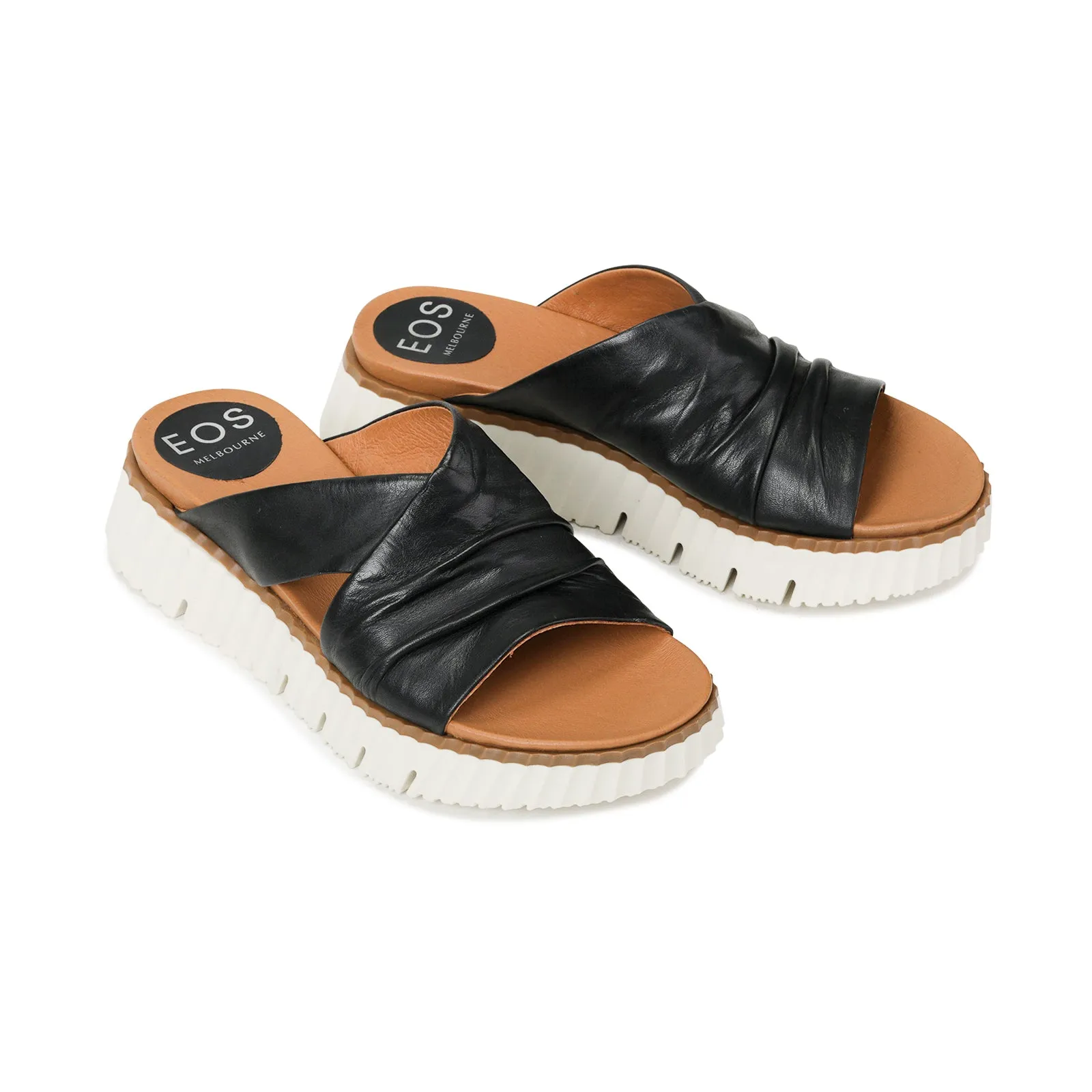 PELA LEATHER SLIDE SANDALS