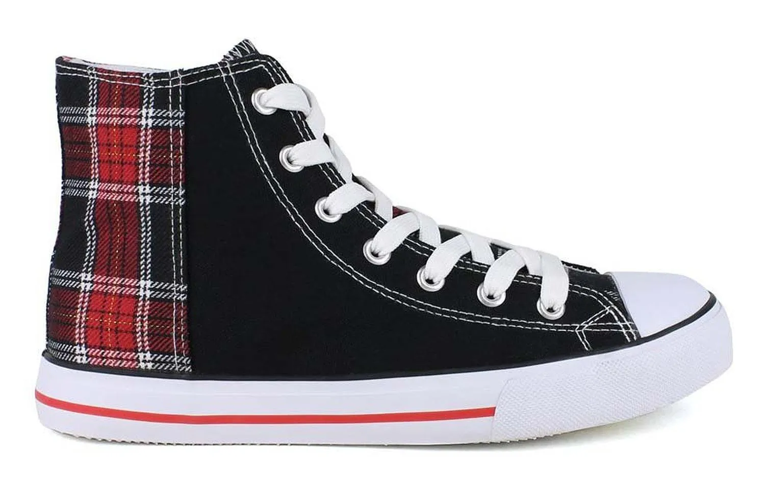 Plaid Tartan Lace Up Hi-top Designer Inspired Sneaker