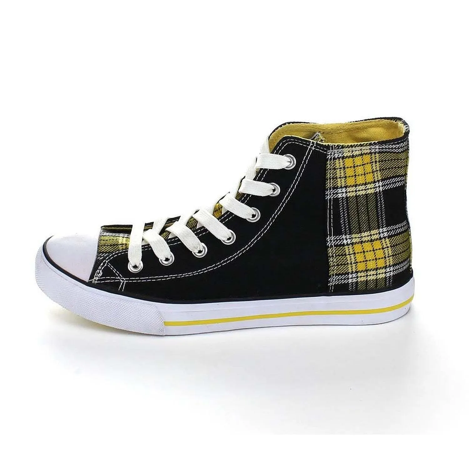 Plaid Tartan Lace Up Hi-top Designer Inspired Sneaker