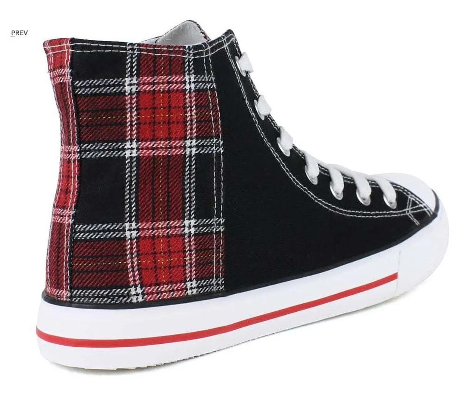 Plaid Tartan Lace Up Hi-top Designer Inspired Sneaker