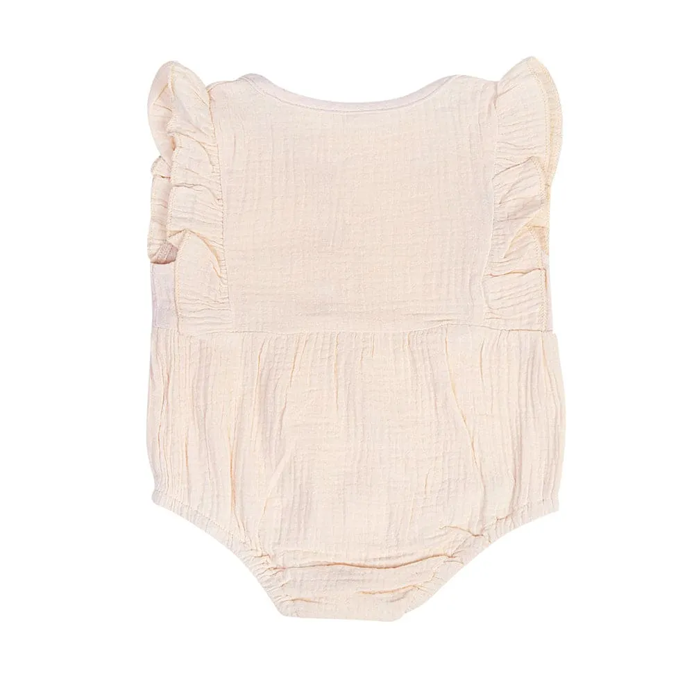 Plain Sleeveless Cream 1 Piece Romper