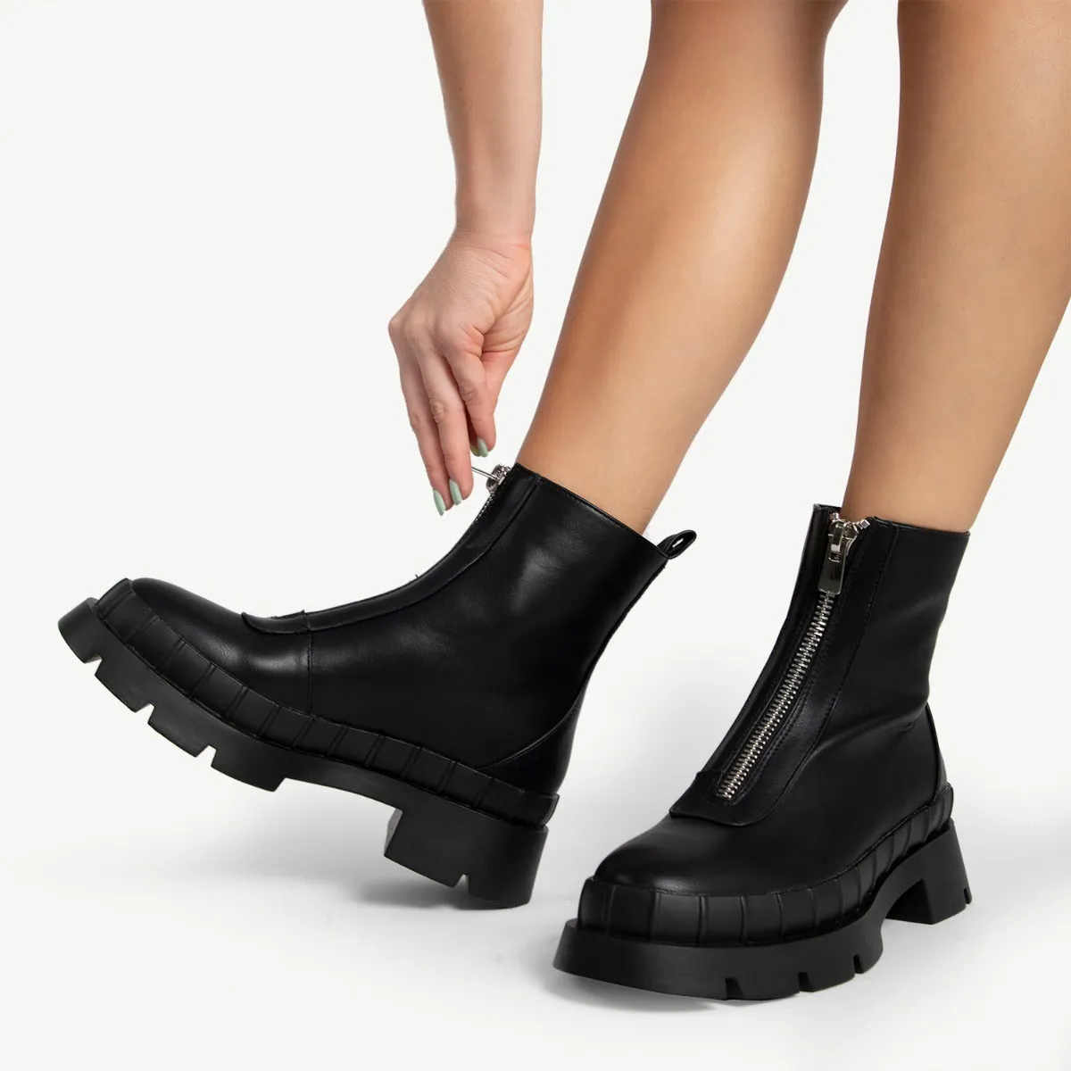 RAID Annya Chunky Ankle Boot in Black