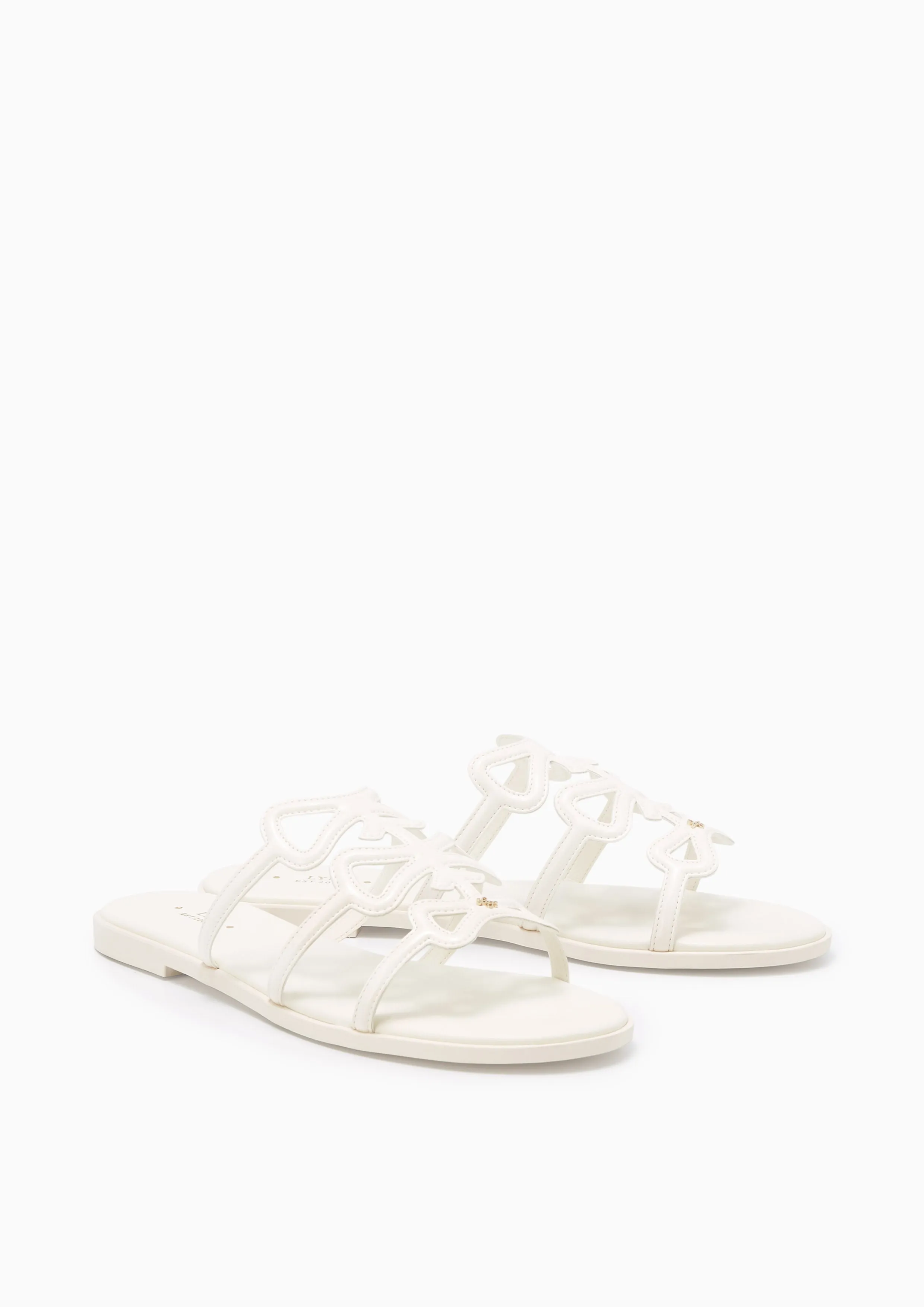 Ribbon Flat Sandals Ivory