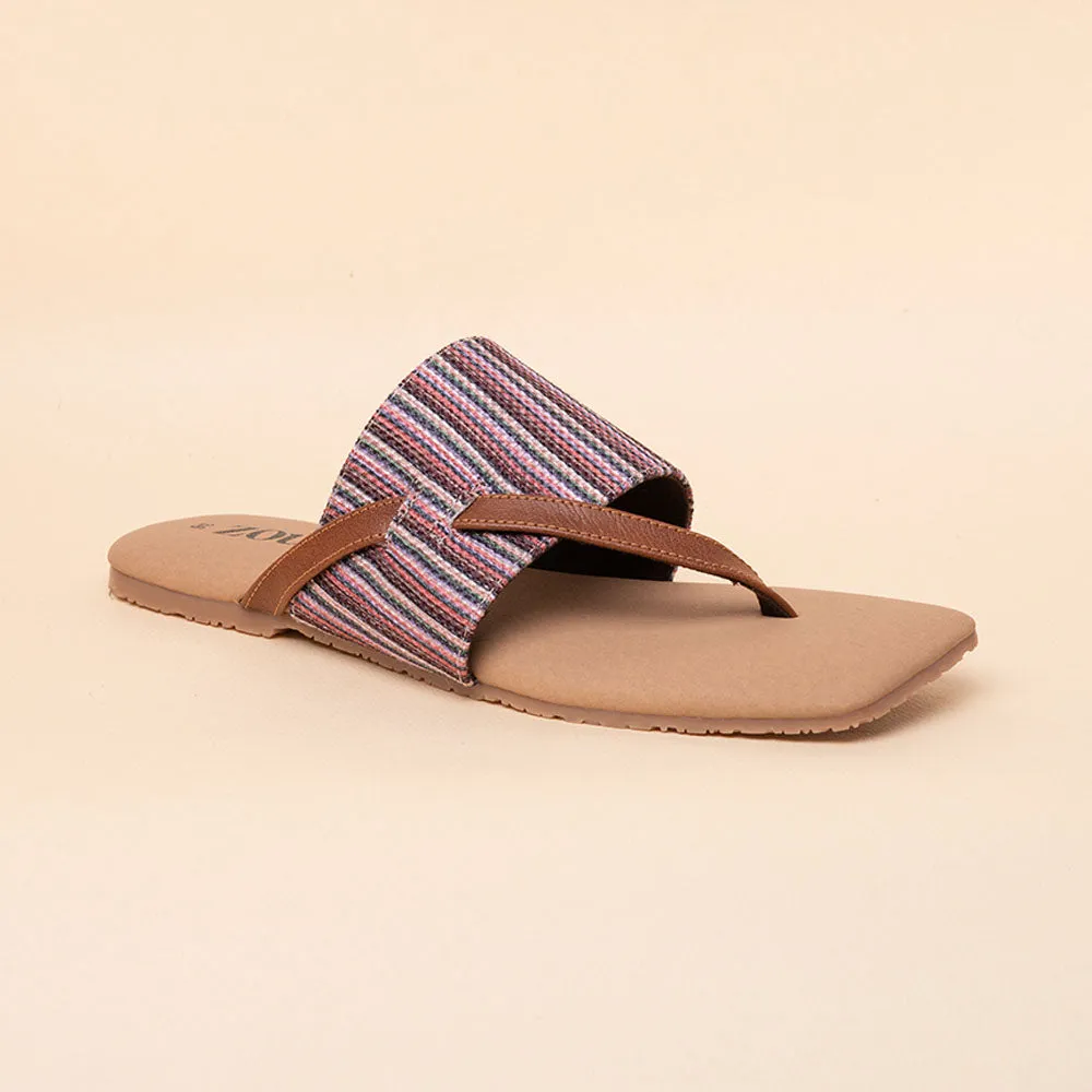 Rohtang Stripes Side Toe Flats