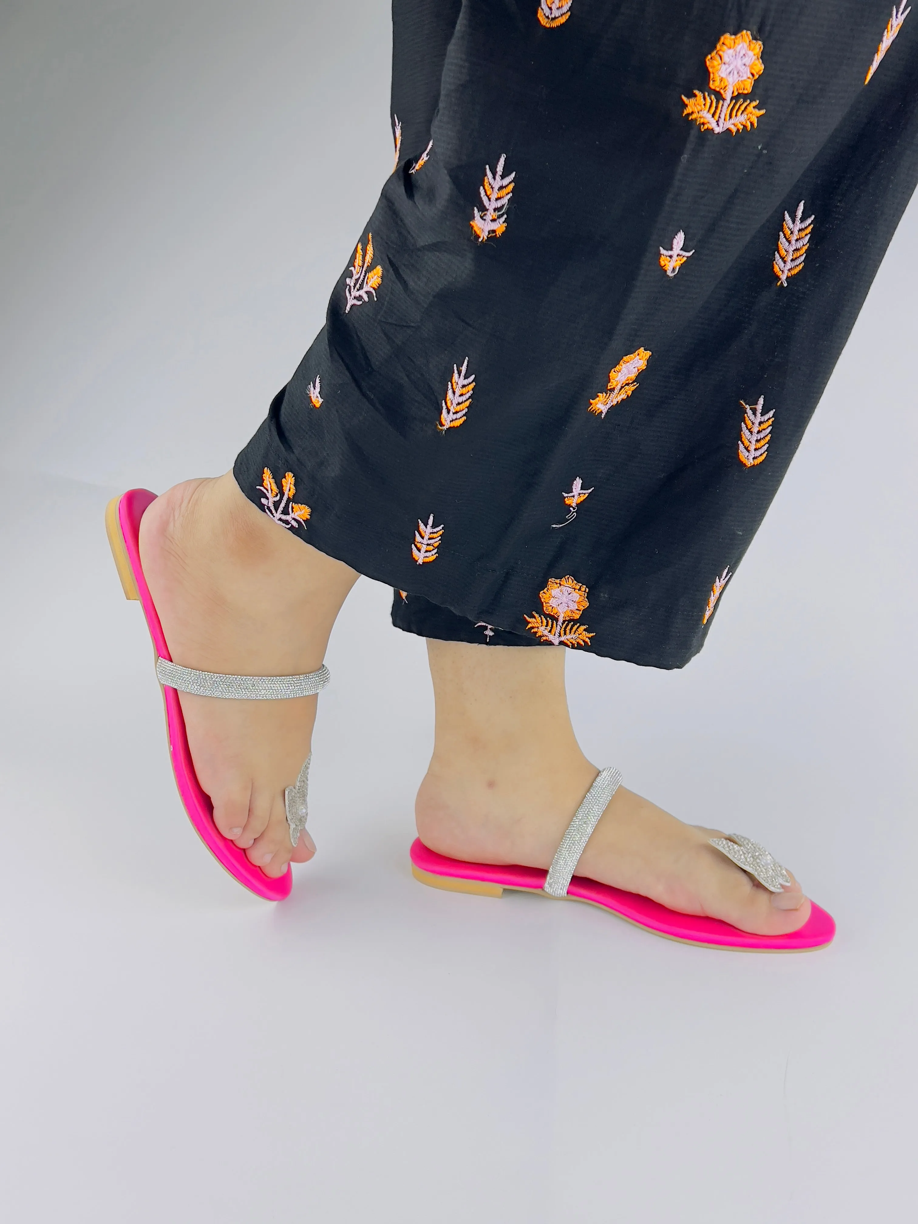 Spunkz Pink Sequins Butterfly Flats