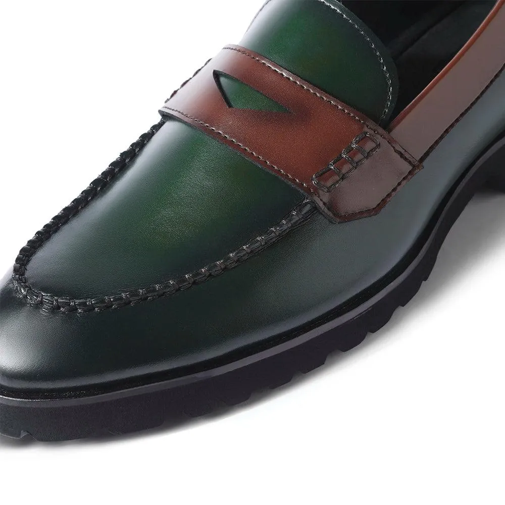 Windon Featherlite - Green Penny Chunky Loafers