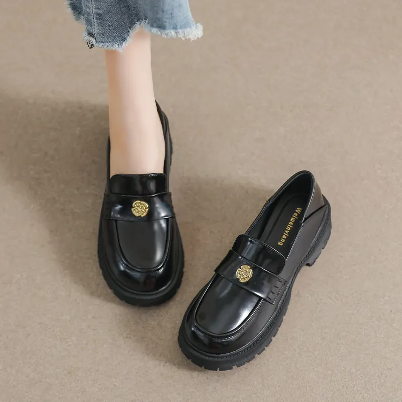 Women Retro Minimalist Casual Thick Soled Loafers