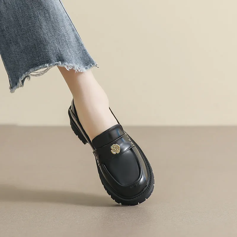 Women Retro Minimalist Casual Thick Soled Loafers